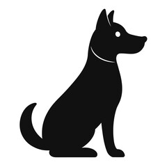 Black and white cat silhouette vector illustration, isolated domestic feline kitten pet art