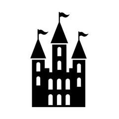 Fototapeta premium Medieval Fantasy Castle Icon - Symbol of Fairy Tales and Power