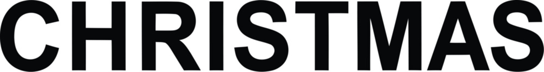 Simple Black Christmas Text in Uppercase on White Background lettering holiday