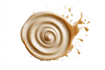 Fototapeta premium Creamy Coffee Swirl Splash on White