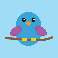 bird on a branch with heart