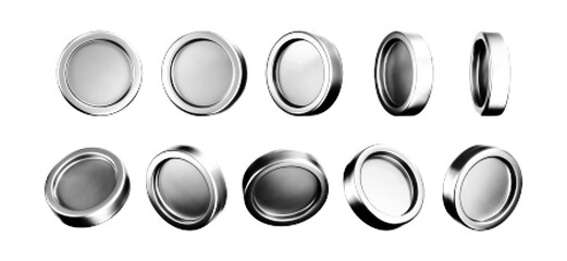 Halftone coins set with a dotted collage texture, isolated on a white background. Set of money with dot grainy gradation white and black effect in comic style. Retro game token. 3d halftone vector