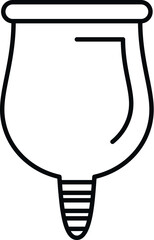 Menstrual cup in a line art style, representing female intimate care and eco friendly periods
