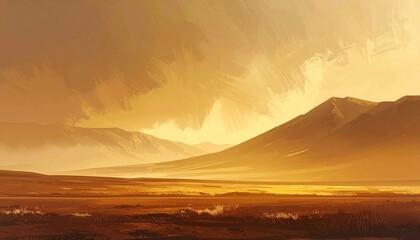 Simple gradient background from dark brown to soft yellow, smooth transition and color balance