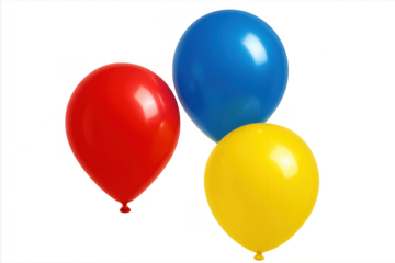 Three balloons in primary colors for celebrations