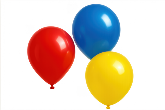 Three balloons in primary colors for celebrations
