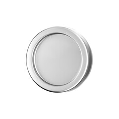 3D silver coin icons set with a chrome metallic effect, isolated on a white background. Render of chrome coins, game token, digital currency icons or silver reward medals. 3D vector illustration.
