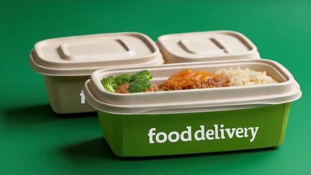 Ecofriendly food delivery containers showcasing sustainable packaging and fresh meal options