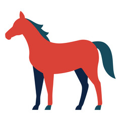 Obraz premium horse with red ribbon