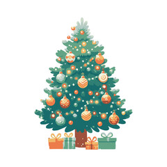 Naklejka premium Christmas tree illustration design
