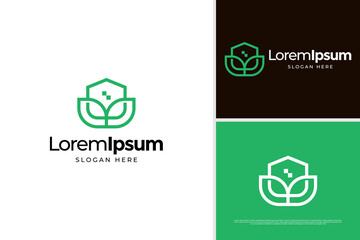 House nature real estate icon logo design template