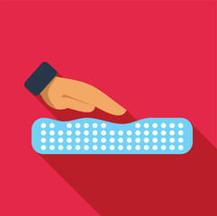 Hand pressing down on memory foam showing comfort and soft material properties