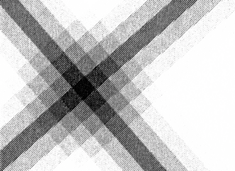 Macro halftone print of overlapping diagonal stripes forming a bold X-shape, created with dense black dot patterns on a transparent background.