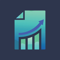 Vector illustration of a business growth bar graph icon for financial market success and data statistics