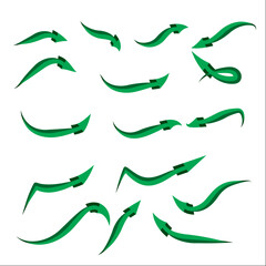 set of green arrows 