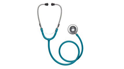 Turquoise stethoscope for professional medical use, conveying trust and healthcare solutions for modern wellness campaigns and doctor's office promotions