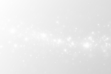 Fototapeta premium White Sparkling Stars and Glitter Overlay Isolated on Transparent Background.PNG