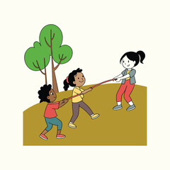 children playing on a beach