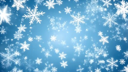 Winter holiday celebration concept. Christmas New Year. snowflakes on a blue background with white snowflakes scattered throughout, creating a festive and wintery atmosphere. - Powered by Adobe