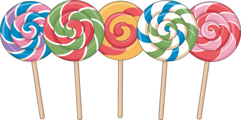 Fun Candy Lollipop Vector Pack for Kids Designs