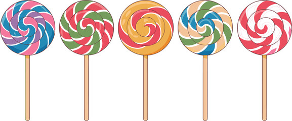 Fun Candy Lollipop Vector Pack for Kids Designs