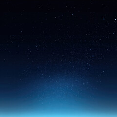 Fototapeta premium Star field night sky with distant horizon and soft blue glow evoking calm wonder