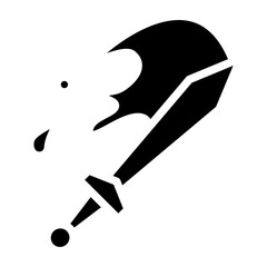 Sword Slash Vector Glyph Icon Design