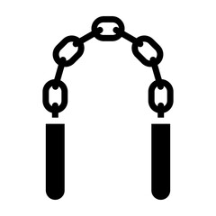 Nunchaku Vector Glyph Icon Design