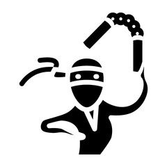 Ninja Training Vector Glyph Icon Design