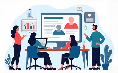 Teamwork, network and community concept. High quality