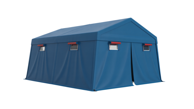 Durable blue shelter tent for camping adventures and emergency preparedness, offering reliable protection from the elements for outdoor enthusiasts