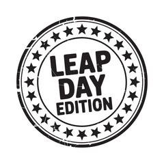 Leap day edition stamp graphic with stars