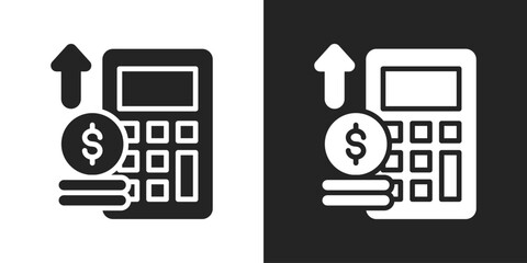 Budgeting Icon In Black And White Glyph Style