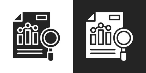 Analysis Icon In Black And White Glyph Style