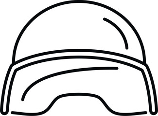 Fototapeta premium Military combat helmet protecting person head in simple line art style