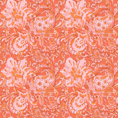 Paisley seamless pattern with floral bohemian ornament