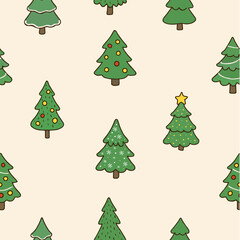 Christmas and new year seamless pattern with year trees