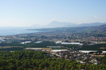 The view from Calis mountain to Camyva, the mountain between Kemer and Camyva, Turkey	