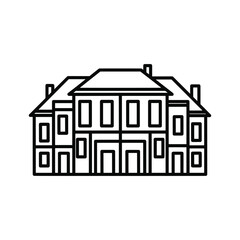 Historic Mansion Building Line Art Icon
