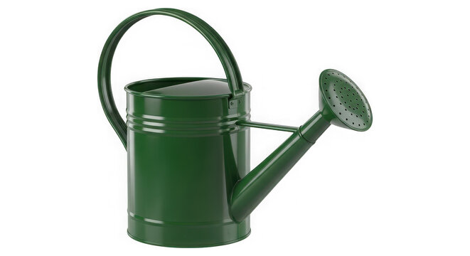 Classic green watering can for garden care, perfect for nurturing plants and flowers isolated on a transparent background. - Powered by Adobe