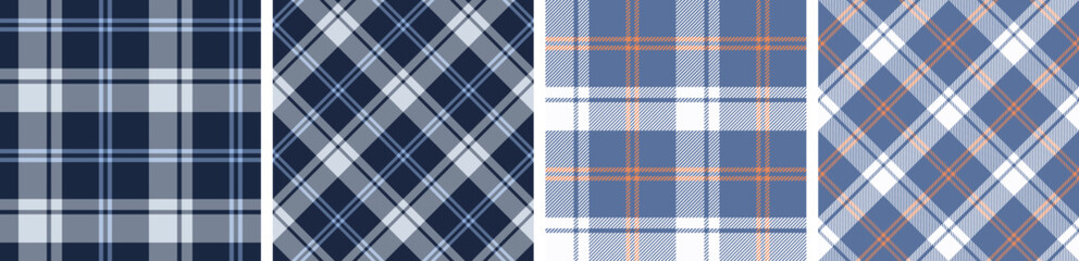 flannel pattern set.checkered shirt,skirt fabric texture background.
