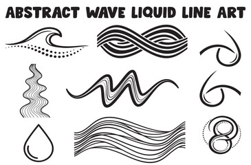 Abstract Wave Liquid Line Art