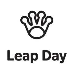 Leap day crown icon and text