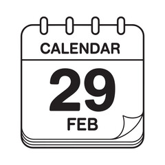 Leap year calendar page showing february 29