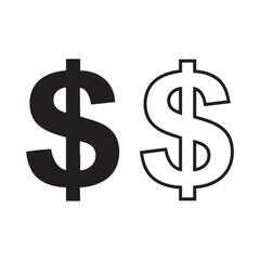 Obraz premium Dollar icon vector art illustration