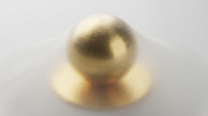 The golden copper sphere was faintly visible, covered by a thin white frosted film.