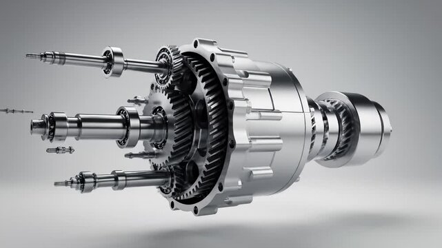 Exploded View of Automotive Gearbox Mechanism