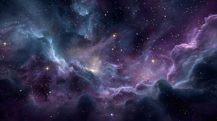 Fototapeta premium A breathtaking image of a cosmic nebula. The image captures the vivid colors and complex structures of interstellar gas and dust. 