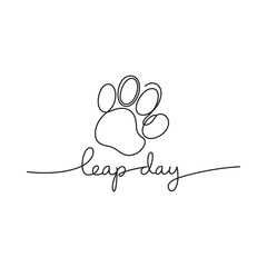 Leap day paw print doodle art