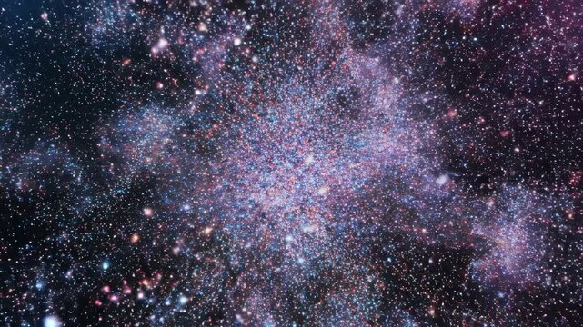 Meticulously structured cubic lattice rapidly disintegrates into a cloud of glowing digital particles illustrating complete entropy and chaotic disorder dynamic, technological, complex